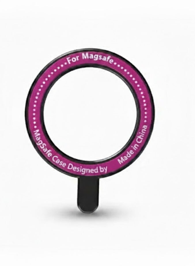 حامل حلقات معدني مغناطيسي - أنيق ومتوافق (فوشيا) - Image 1